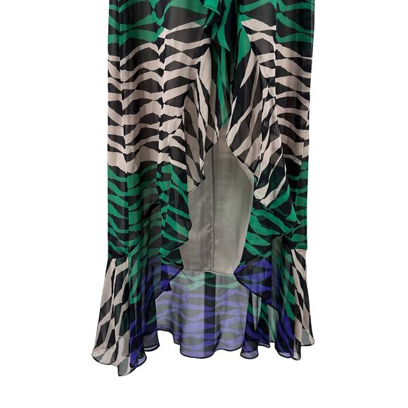 BCBGMaxAzria Green/Blue/White Printed Evergrenco Strapless Dress Womens Size 0 - Picture 12 of 16